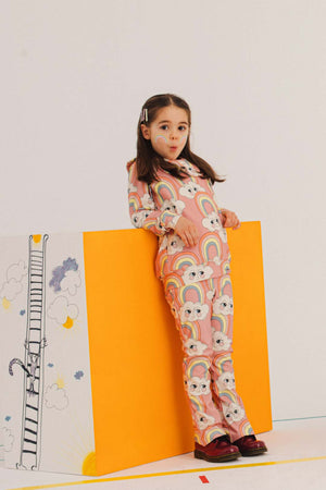 Rainbow Pink Frilled Longsleeve - HURRY! Last one 5-6 years