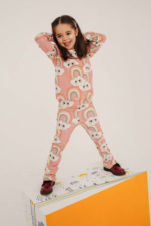 Rainbow Pink Frilled Longsleeve - HURRY! Last one 5-6 years