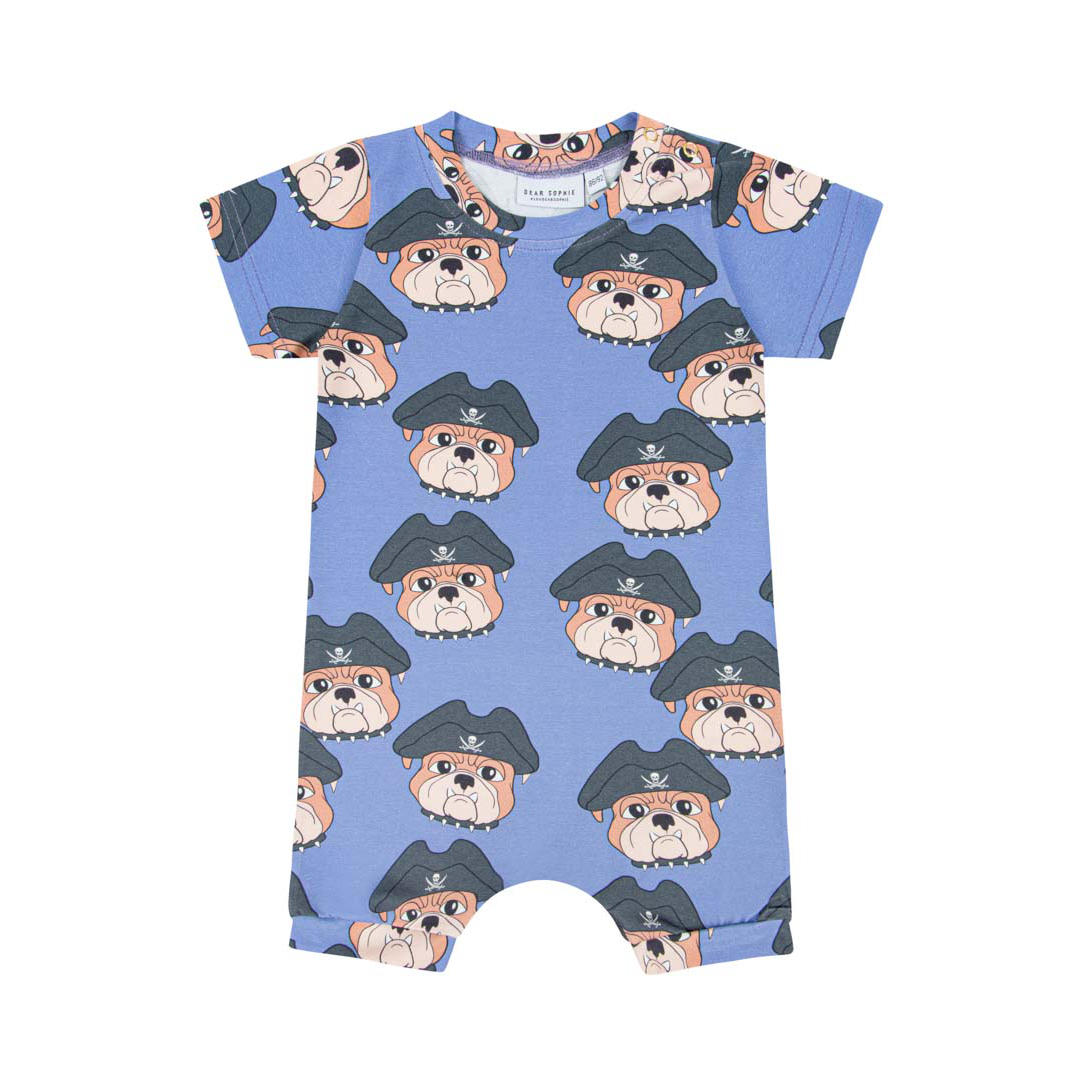 Dog The Pirate Blue Romper - ONLY 2 LEFT