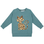 Leopard Green Sweatshirt - LAST ONE 5-6 years