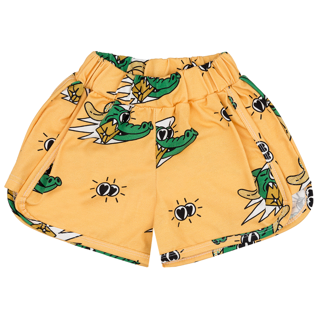 Yellow Golden Gator Retro Shorts - HURRY! Only 2 left