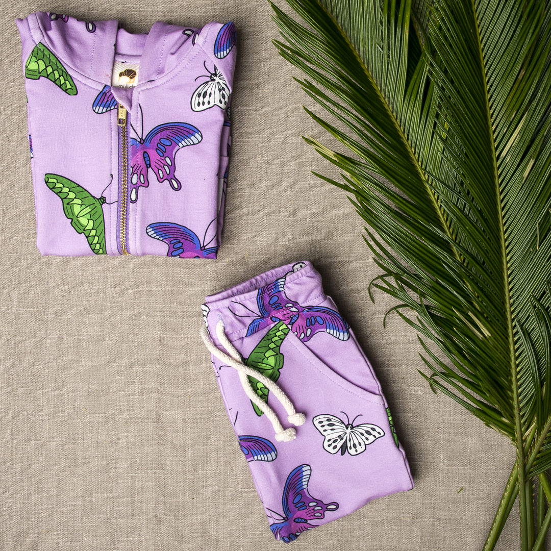 Lilac Butterflies Joggers - HURRY! Only 2 left