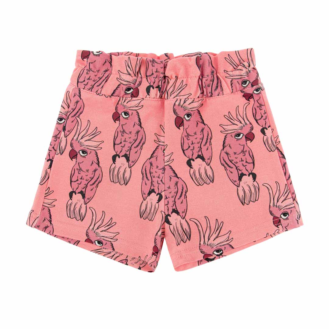 Parrot Pink Paperbag Shorts -LAST ONE 3-4 years