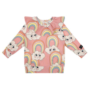 Rainbow Pink Frilled Longsleeve - ONLY 2 LEFT