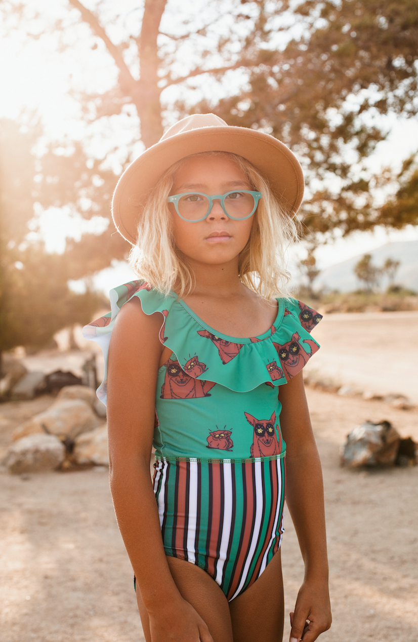 Frilly swimsuit hotsell